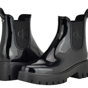 Calvin Klein Women's Boots Wende Boots shoes Black size 9M shine New
